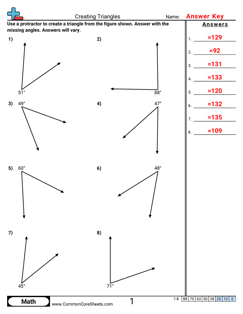 Angles Worksheets - creating-triangles worksheet
