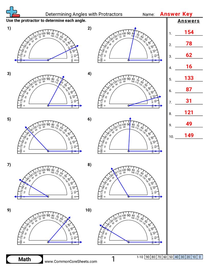 Angles Worksheets - determining-angles-with-protractors worksheet