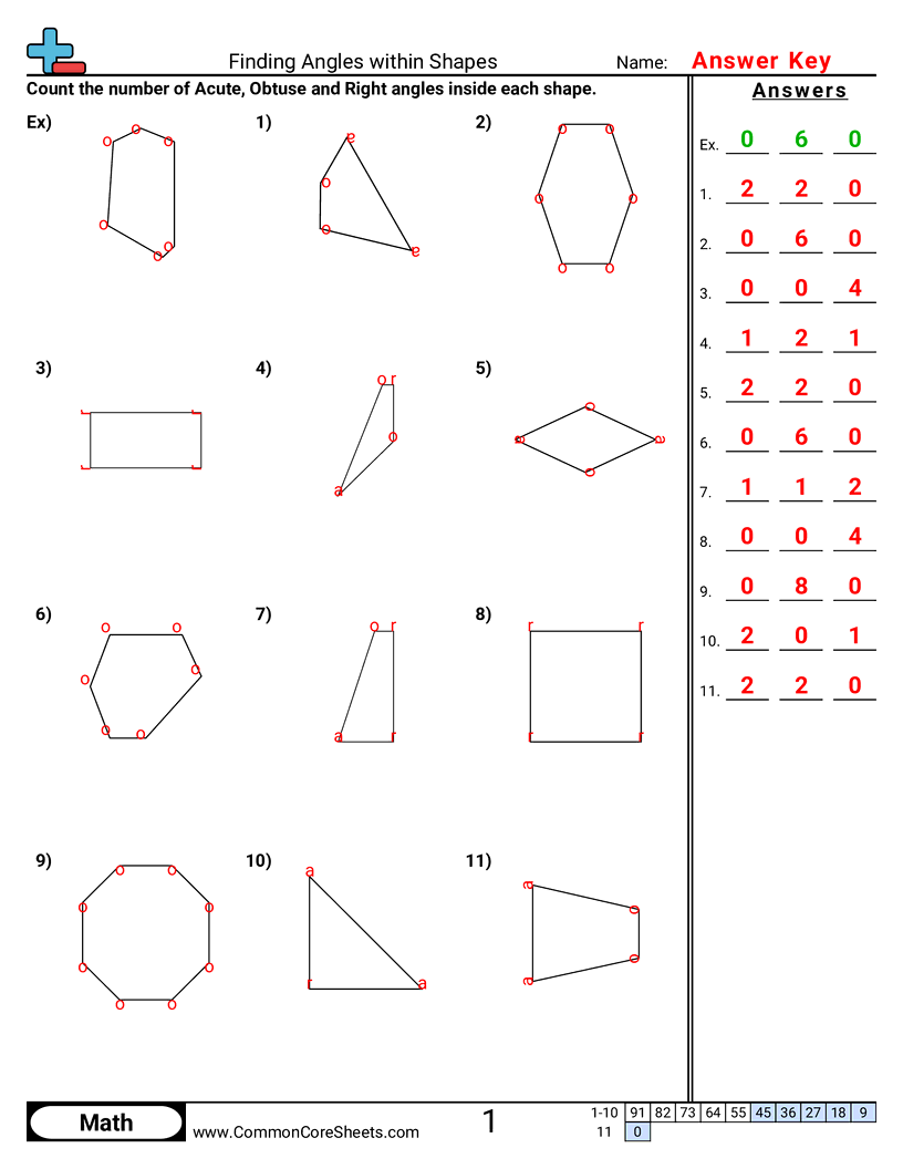 Angles Worksheets - determining-angles-in-shapes worksheet