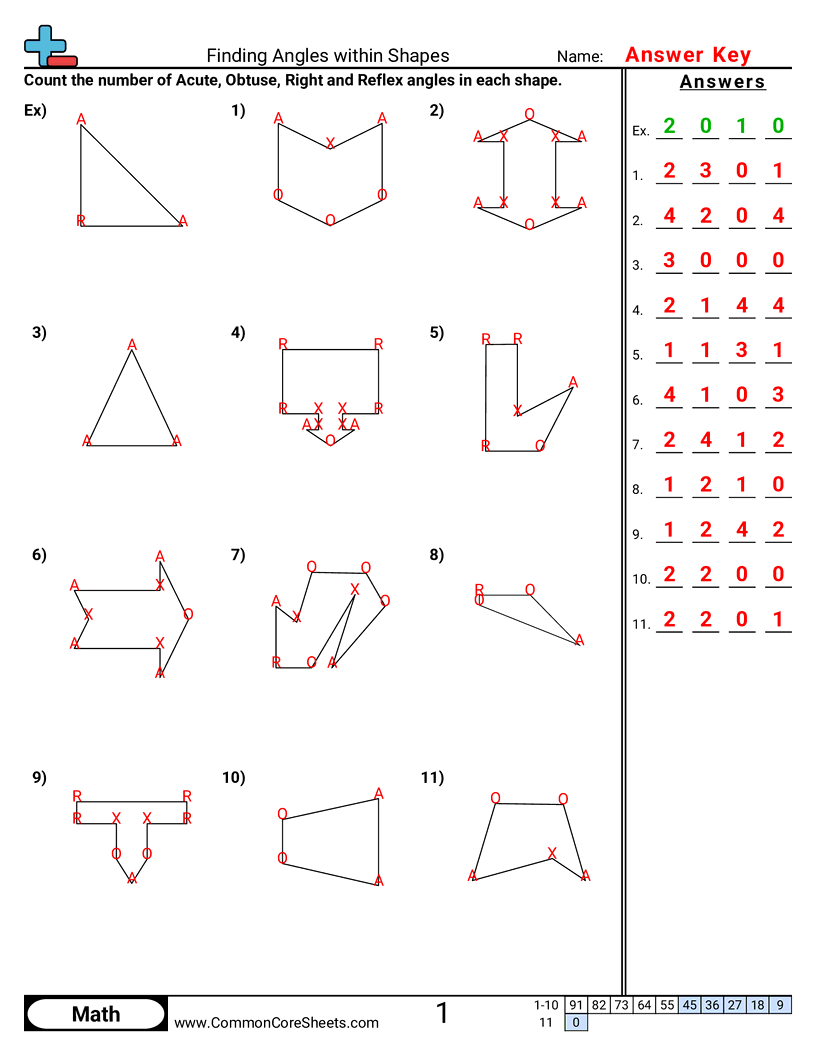 Angles Worksheets - determining-angles-in-shapes worksheet