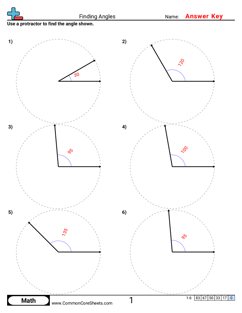 Angles Worksheets - finding-angle-using-protractor worksheet