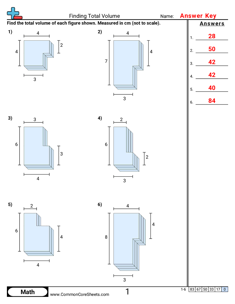 Volume Worksheets - finding-total-volume worksheet