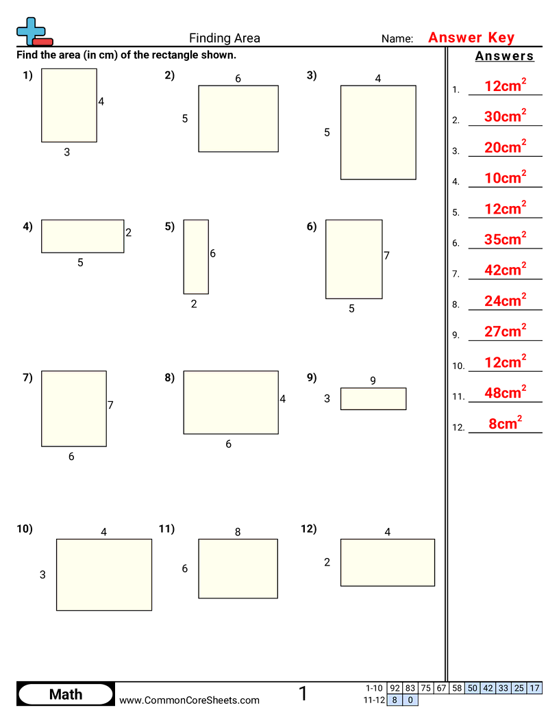 Area & Perimeter Worksheets - finding-area worksheet