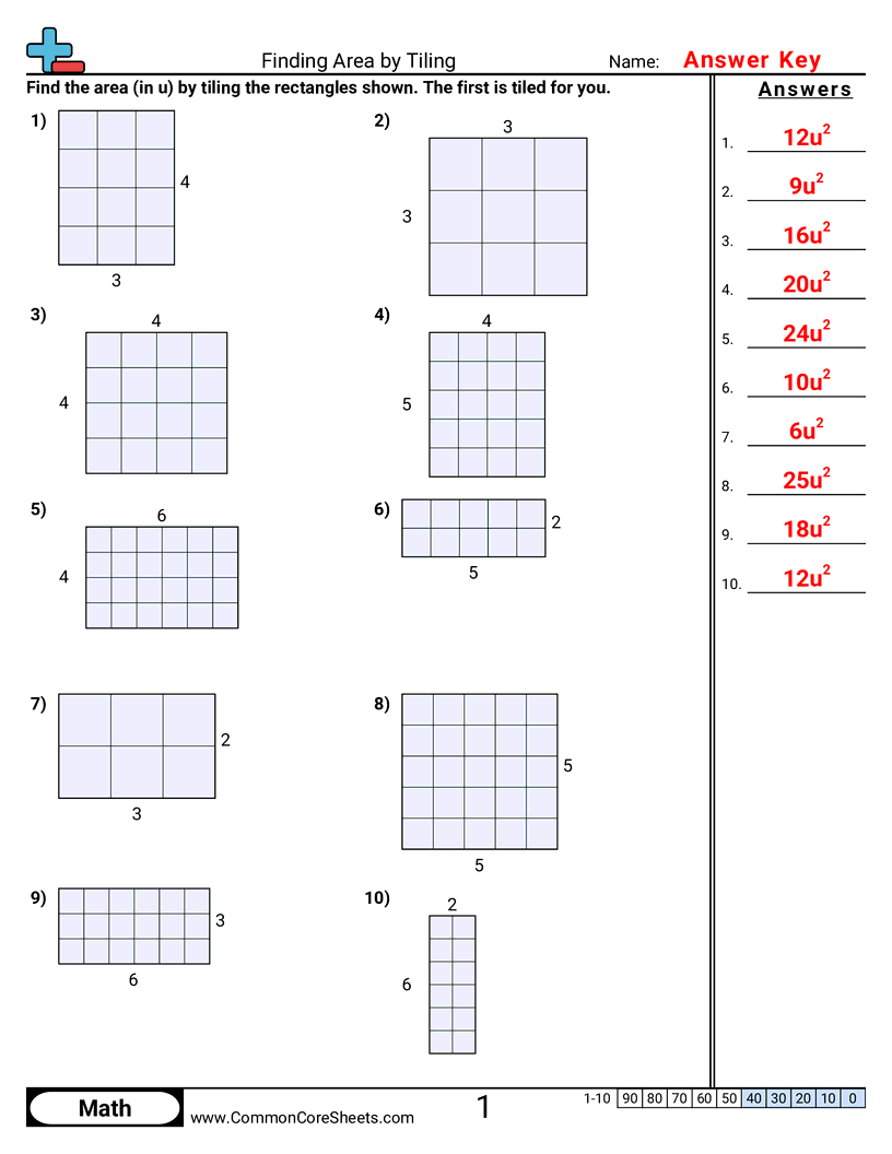 Area & Perimeter Worksheets - finding-area-by-tiling worksheet