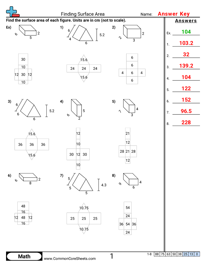 Area & Perimeter Worksheets - finding-surface-area worksheet