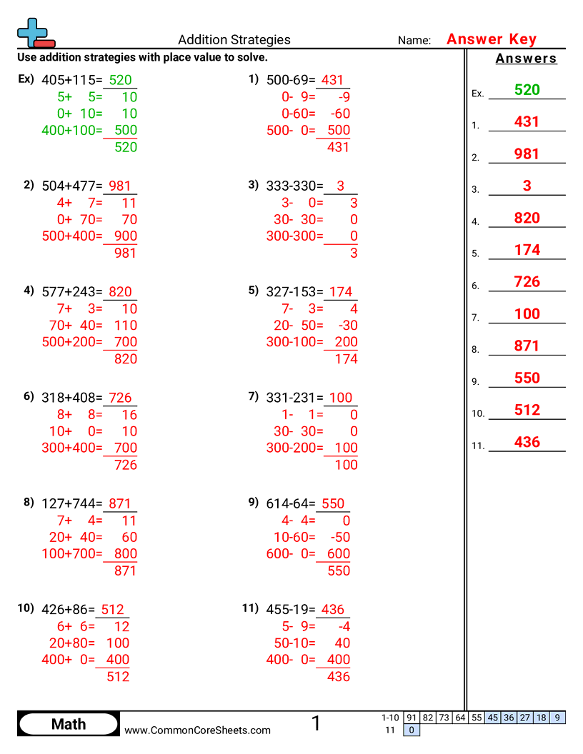 Addition Worksheets - addition-strategies worksheet
