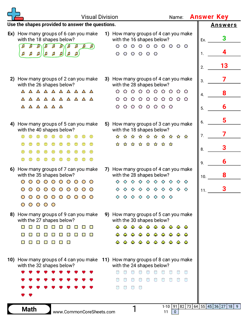 Division Worksheets - no-remainder worksheet