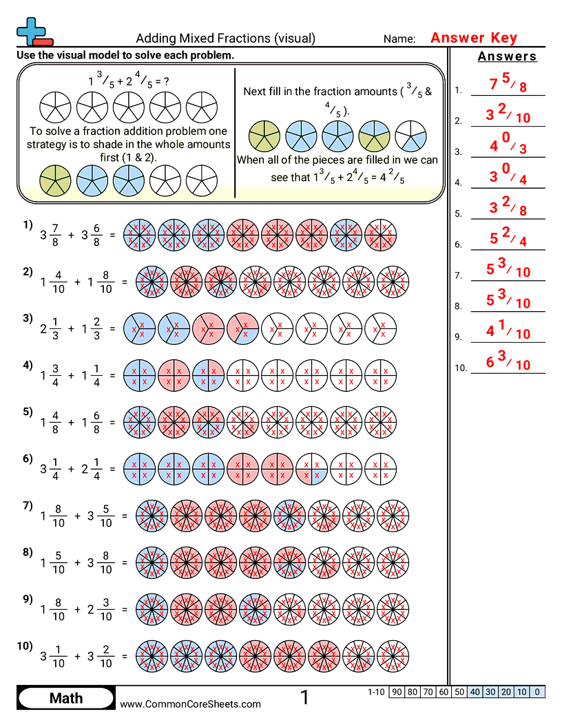 4nf3c Worksheets - adding-mixed-fractions-visual worksheet