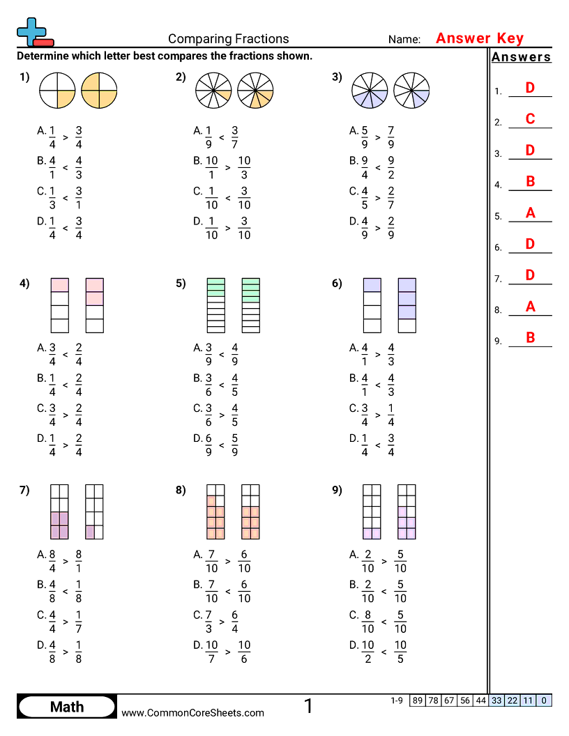 3nf3d Worksheets - comparing-fractions worksheet