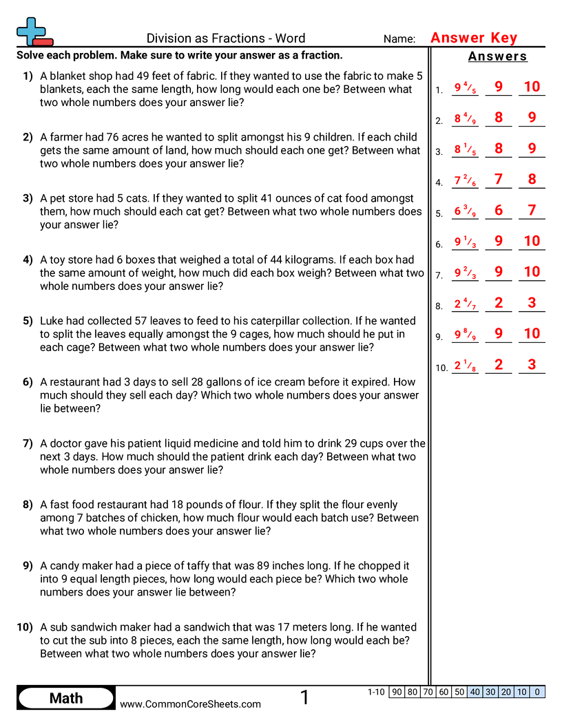 5nf3 Worksheets - division-as-fraction-word worksheet