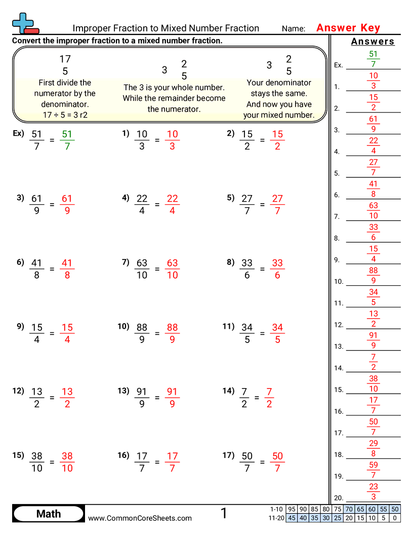 4nf3c Worksheets - improper-to-mixed-number worksheet