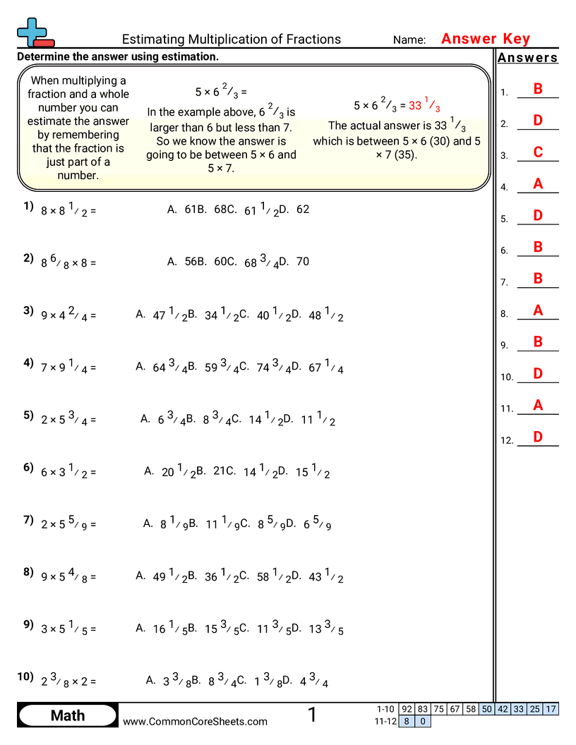 5nf5b Worksheets - estimating-multiplication-of-fractions worksheet
