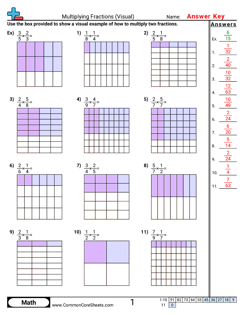 5nf4b Worksheets - multiplying-fractions-visual worksheet