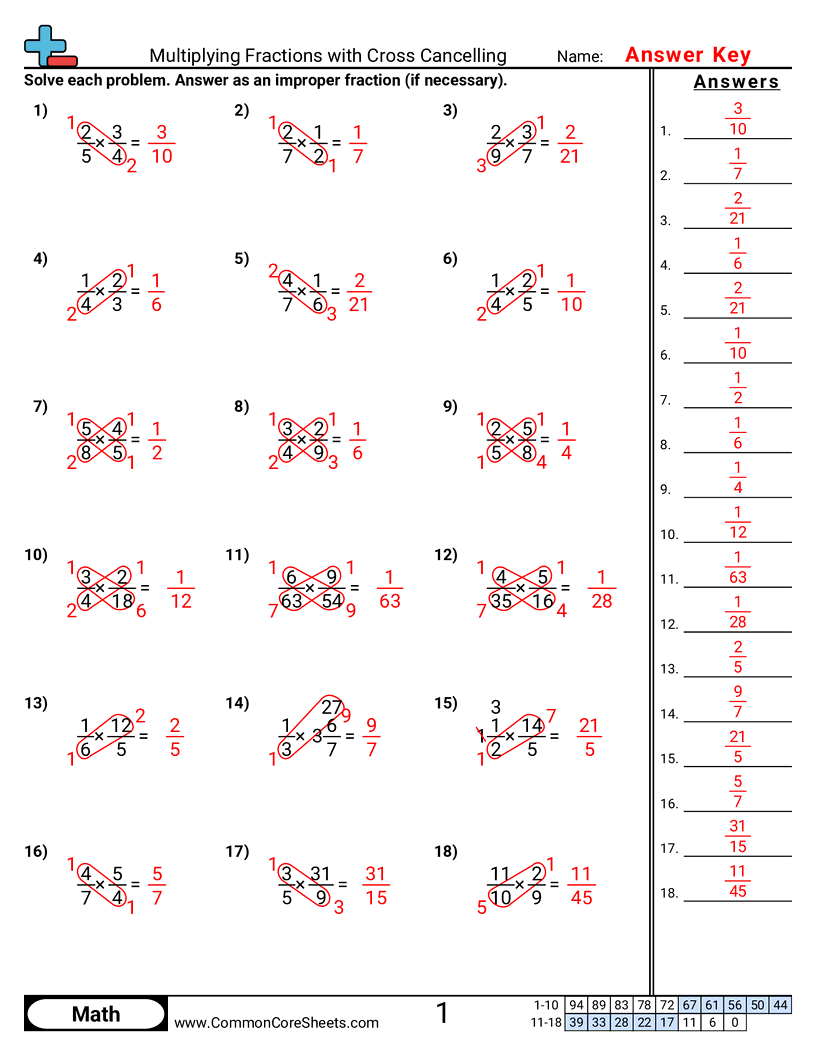 5nf6 Worksheets - multiplying-fractions-with-cross-cancelling worksheet