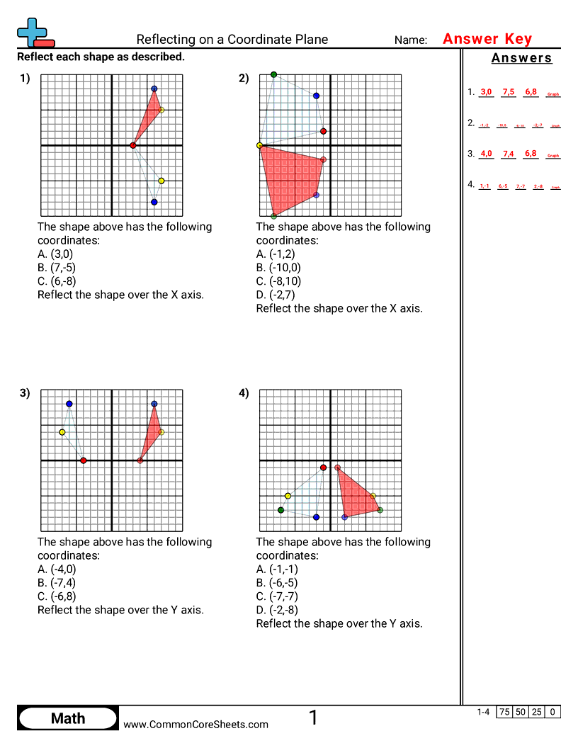 Grid Worksheets - reflecting-on-coordinate-plane worksheet