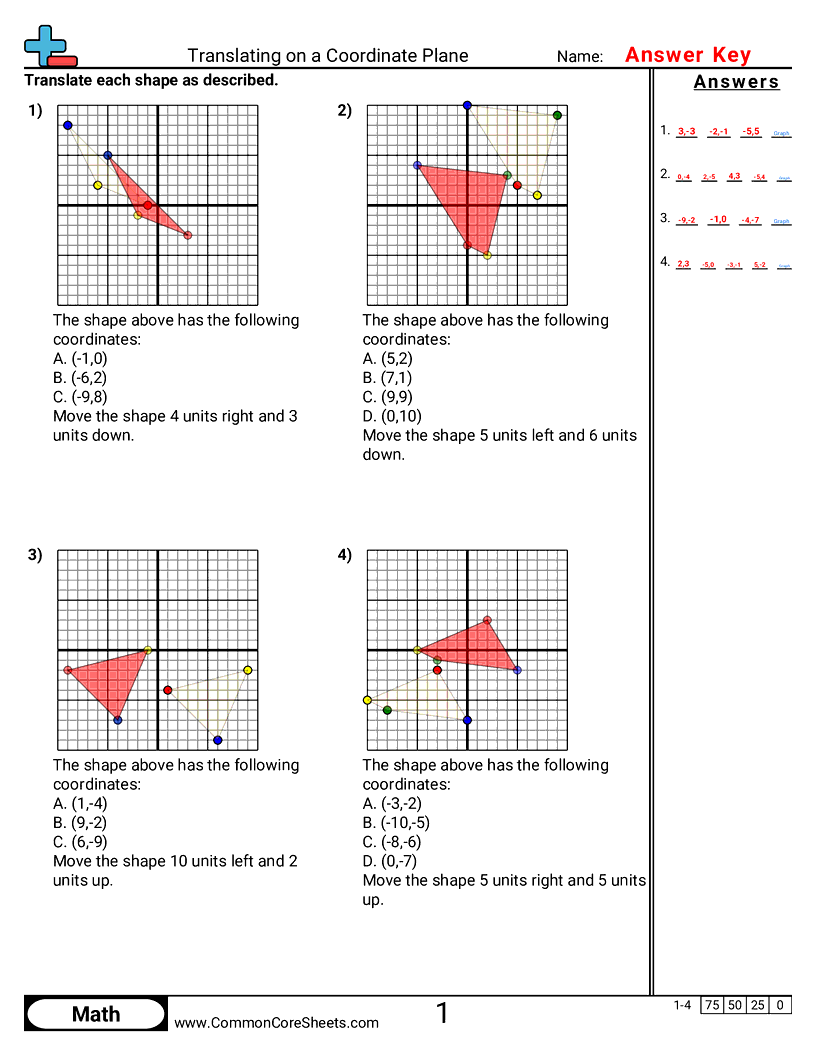 Grid Worksheets - translating-on-coordinate-plane worksheet
