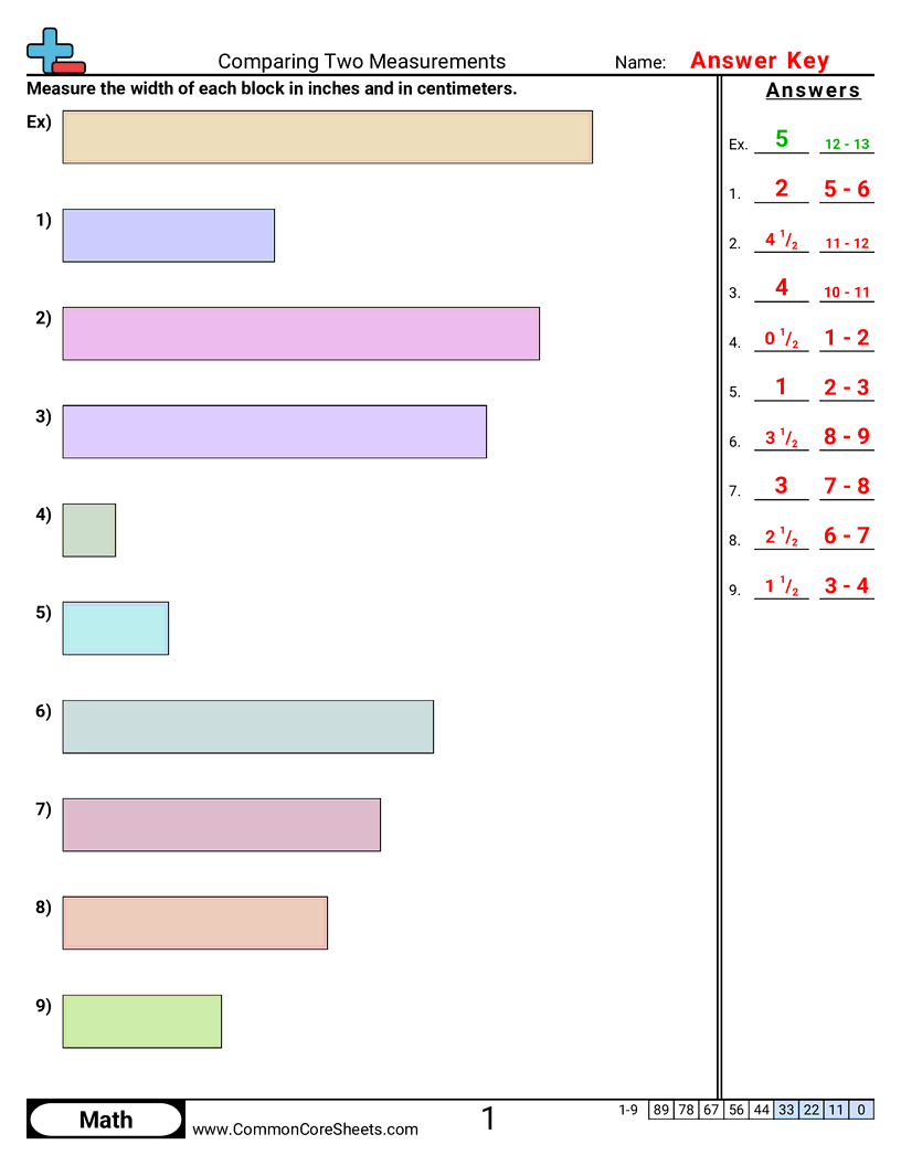 Measurement Worksheets - comparing-objects-width worksheet