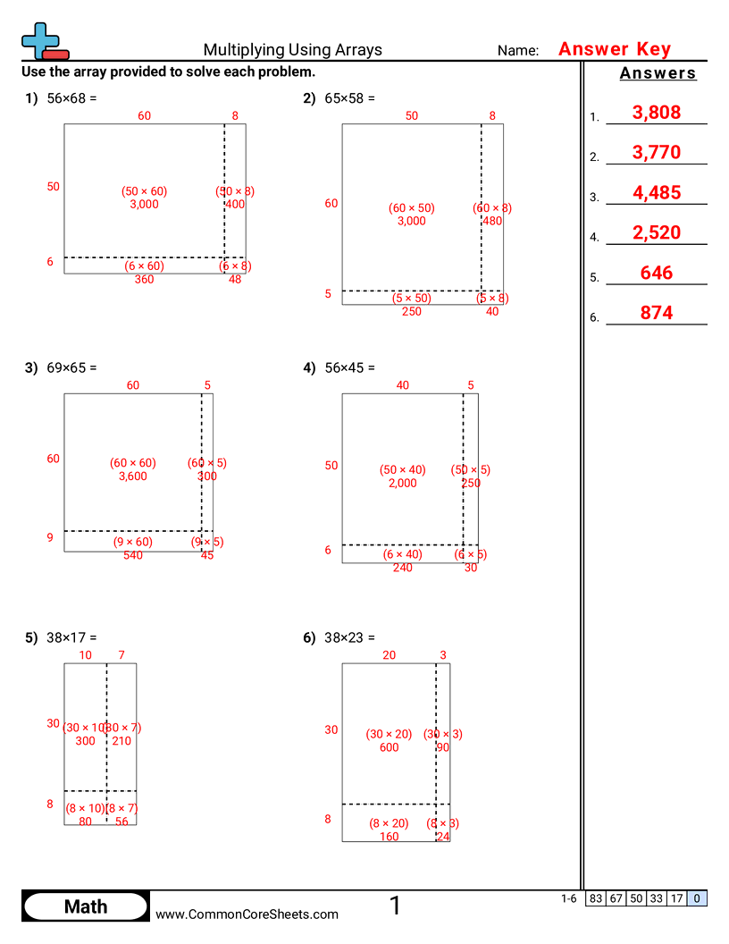 Multiplication Worksheets - multiplying-using-arrays worksheet