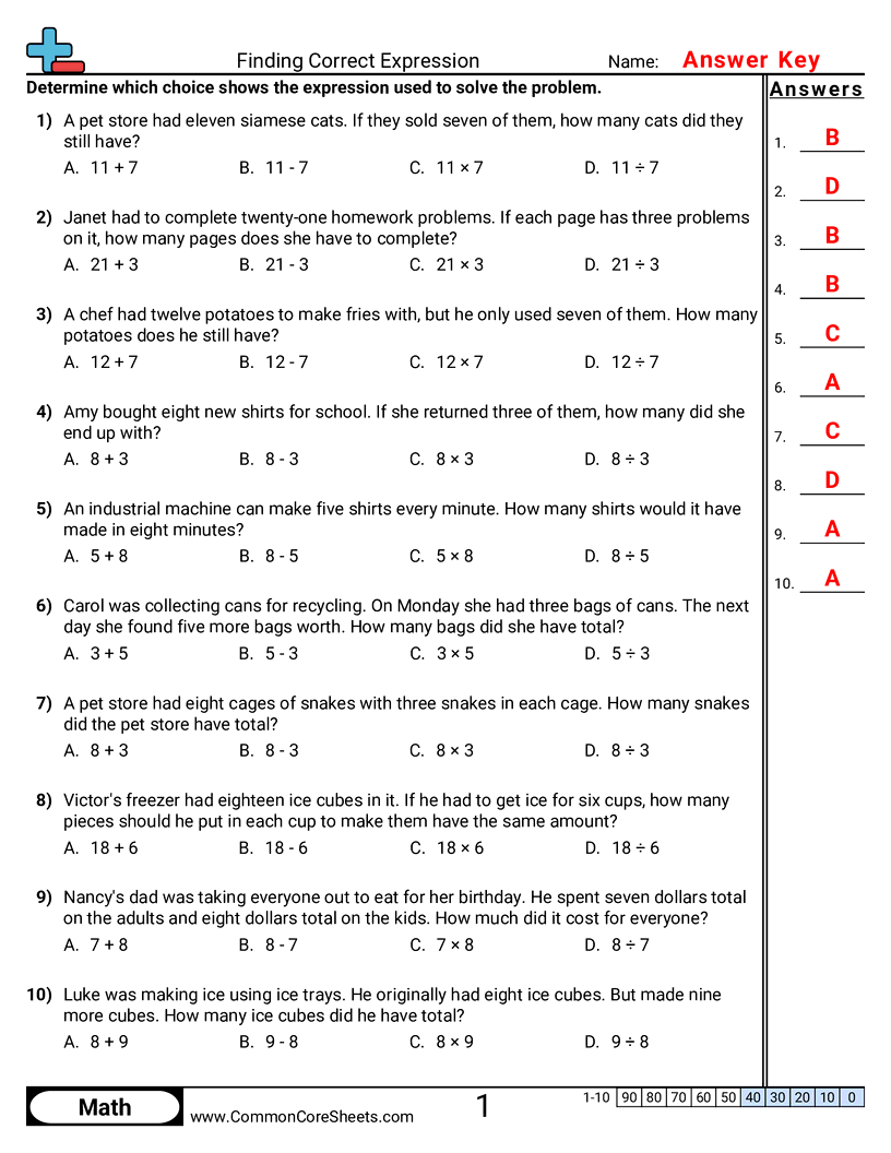 Multistep Worksheets - add-sub-mult-div worksheet