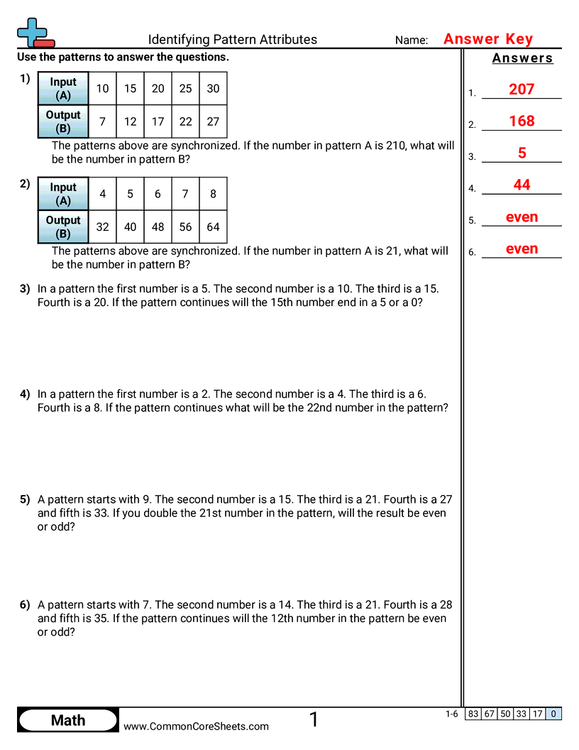 4.A.1.3 Worksheets - identifying-pattern-attributes worksheet